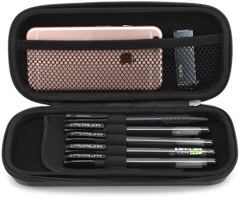 EVA Pencil Case Durable Polyester and PU Leather Construction with Soft Fabric Lining and Multiple Interior Compartments