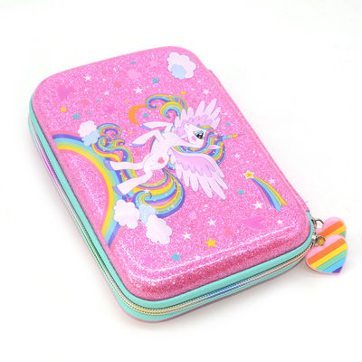 Custom EVA Pencil Case Hard Shell PU Leather Sequin Design Waterproof Shockproof Protective Pencil Box for School and Travel
