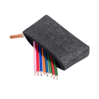 Portable durable 3mm felt EVA Pencil Case in dark grey nylon reusable lightweight design suitable for office school and student