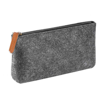 Portable durable 3mm felt EVA Pencil Case in dark grey nylon reusable lightweight design suitable for office school and student