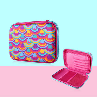 CE Portable Zipper EVA Pencil Case 22.5X15.5X5 CM For Children