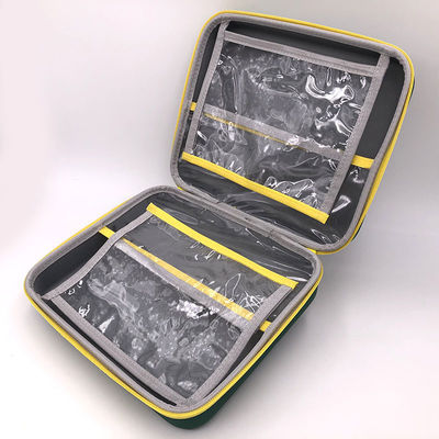 Medical Grade First Aid Kit Featuring EVA Hard Shell Case with Mesh Pocket Strap Lanyard and Metal Zipper Pull for Secure Storage