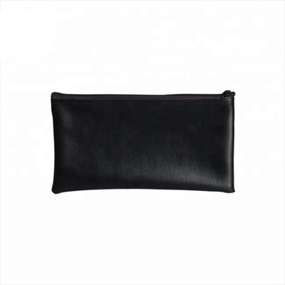 Durable Zipper Bank Bags Made of PVC Leather PU Material Clear Vinyl Laminated Waterproof Customized Size with Logo Printing