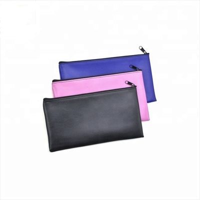 Durable Zipper Bank Bags Made of PVC Leather PU Material Clear Vinyl Laminated Waterproof Customized Size with Logo Printing