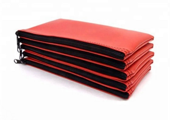 Durable Zipper Bank Bags Made of PVC Leather PU Material Clear Vinyl Laminated Waterproof Customized Size with Logo Printing