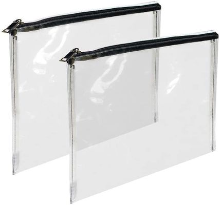 Durable Transparent PVC Zipper Bank Bags 12x87 Inch Customized Logo Printing and Design Options