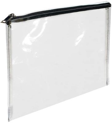 Durable Transparent PVC Zipper Bank Bags 12x87 Inch Customized Logo Printing and Design Options