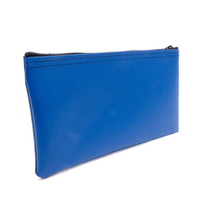 Heat Transfer Printed Zipper Bank Bags Made from Clear Vinyl and Leather for Secure Storage of Bank Checks Pens and IDs