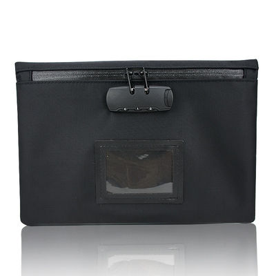Reusable Zipper Bank Bags with Customized Color and Size Featuring Transparent Vinyl Pocket and Locking Mechanism
