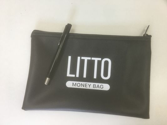 La banque en cuir noire de tirette d'unité centrale de PVC met en sac recyclable pour l'argent de pièces de monnaie