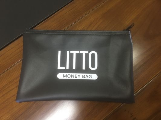 La banque en cuir noire de tirette d'unité centrale de PVC met en sac recyclable pour l'argent de pièces de monnaie