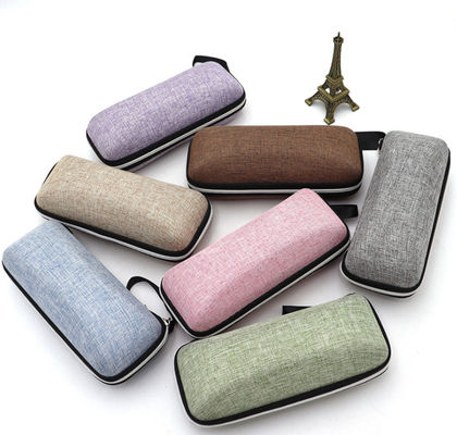 Zipper PU Velvet EVA Hard Shell Carrying Case For Glasses Storage