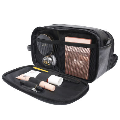 Hot Sales Mens Toiletry Kits Waterproof PU Leather Material Travel Zipper Bag