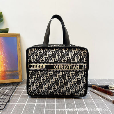 Amazon Cotton Fabric With Lining 210D Makeup Storage Case For Travel