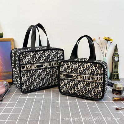 Amazon Cotton Fabric With Lining 210D Makeup Storage Case For Travel
