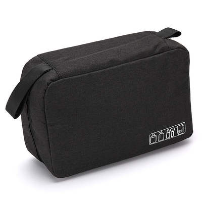 Travel 600D Polyester Fabric Toiletry Wash Bag Makeup Storage With Lining 210D