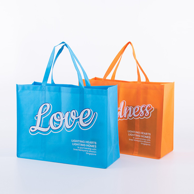 Recycled Tote Non Woven Fabric Shopping Bag Customized Reusable With Logo