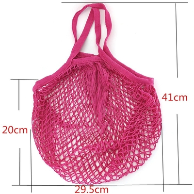Fruit Vegetable Reusable Grocery Bags Washable Cotton Mesh String Short Handle