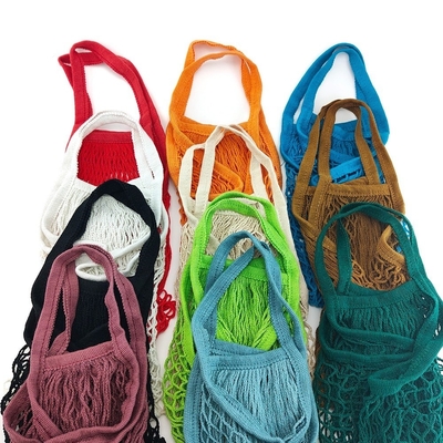 Fruit Vegetable Reusable Grocery Bags Washable Cotton Mesh String Short Handle