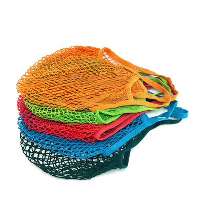 Fruit Vegetable Reusable Grocery Bags Washable Cotton Mesh String Short Handle